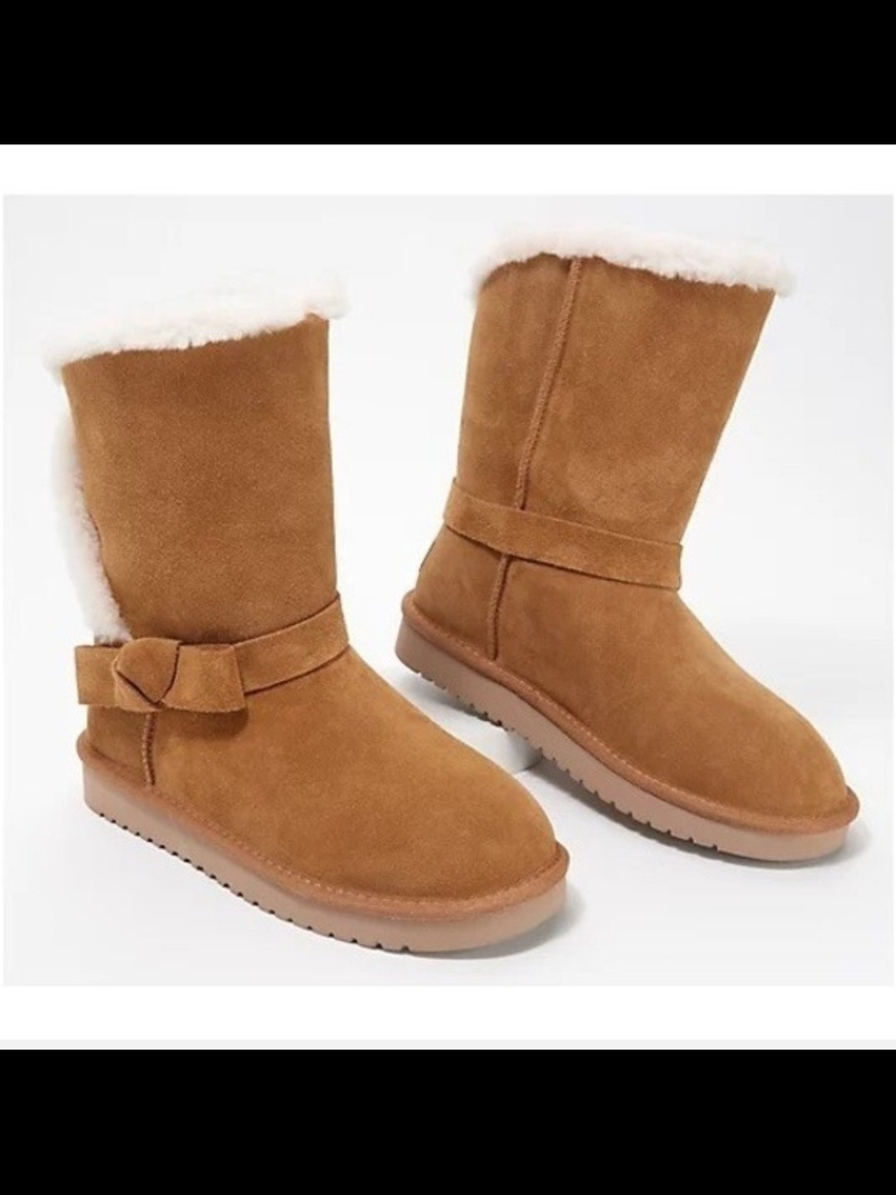 Women’s Suede Faux-Fur Lined Mid-Calf Boots - Chestnut 8